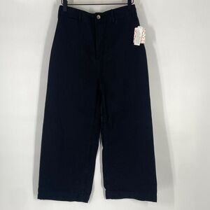 Free People Black Wide Leg Pants Jeans Size 28 NWT